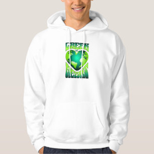 GRÜNE IM HERZEN Öko umweltfreundlich Retro Hoodie