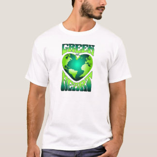 GRÜNE IM HERZEN Öko umweltfreundlich Retro T-Shirt