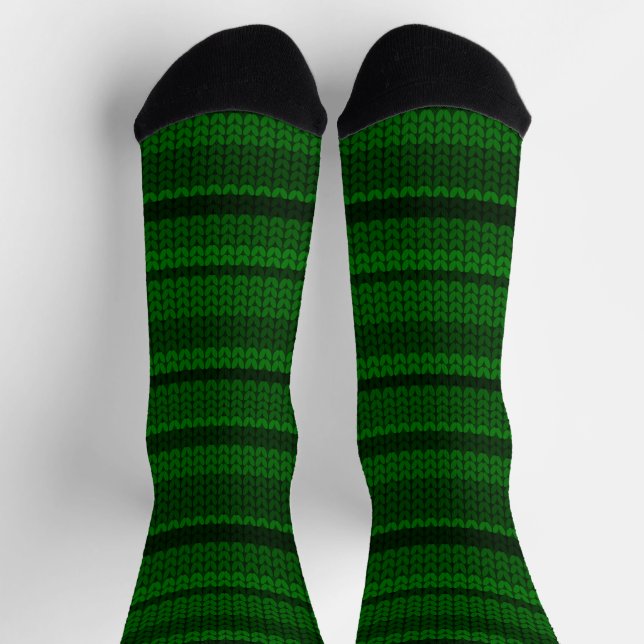 Grüne Imitate aus Strickmuster Socken (Oben)