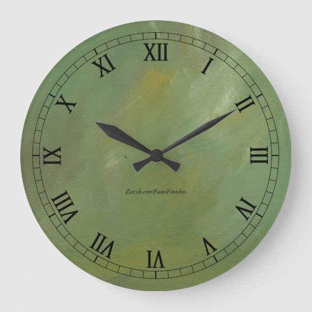 Grüne Imitate gebürstet Fertig Wallclock römische  Große Wanduhr (Vorderseite)