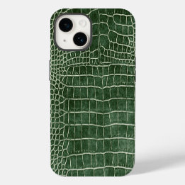 Grüne Imitate Krokodil iPhone 14 Hülle