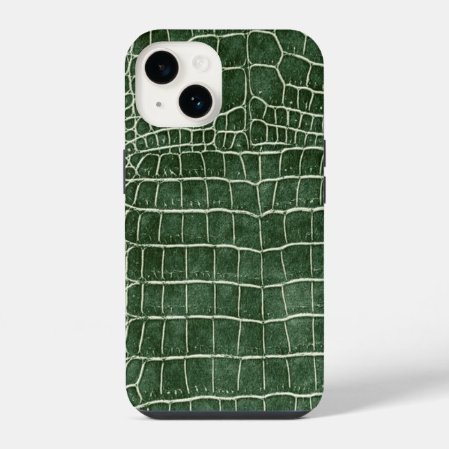 Grüne Imitate Krokodil iPhone Hülle (Rückseite)