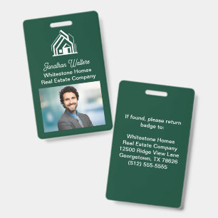 Grüne Immobilienfirma Makler Foto Ausweis