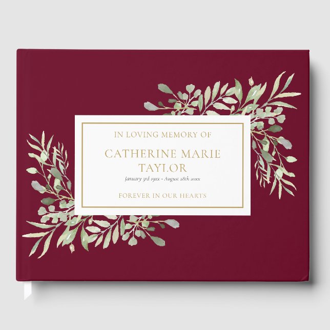 Grüne in der Gedächtnisfeier Gästebuch (Vorderseite)