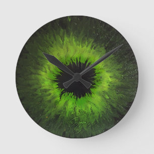 Grüne Iris-Wanduhr Runde Wanduhr