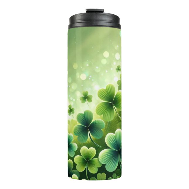 GRÜNE IRISCHE KELLTISCHE KLEEBLATT THERMOSBECHER (Vorderseite)