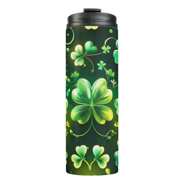 GRÜNE IRISCHE KELLTISCHE KLEEBLATT THERMOSBECHER (Vorderseite)