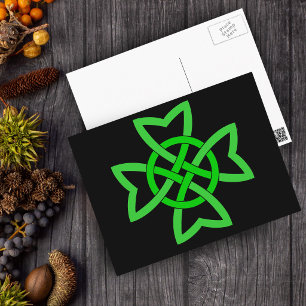 Grüne Irische Keltische Knoten Postkarte