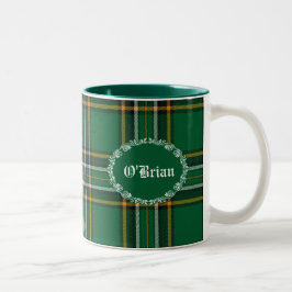 Grüne irische nationale karierte kundenspezifische zweifarbige tasse