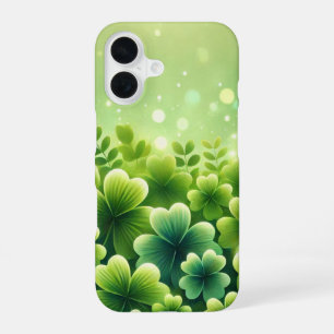 GRÜNE IRISCHE ÜBERSCHREITENDE KLEEBLÄTTER iPhone 16 HÜLLE