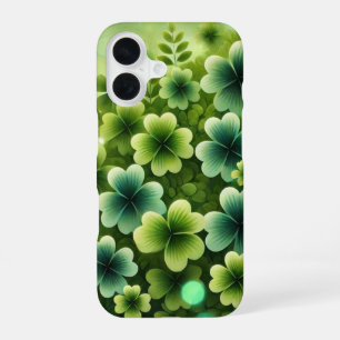 GRÜNE IRISCHE ÜBERSCHREITENDE KLEEBLÄTTER iPhone 16 HÜLLE