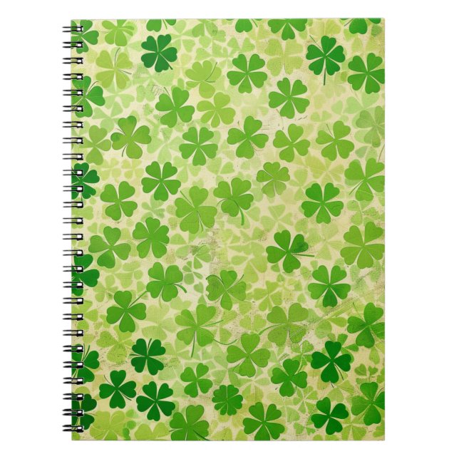 GRÜNE IRISH CELTIC CLOVER KLEEBLATTS NOTIZBLOCK (Vorderseite)