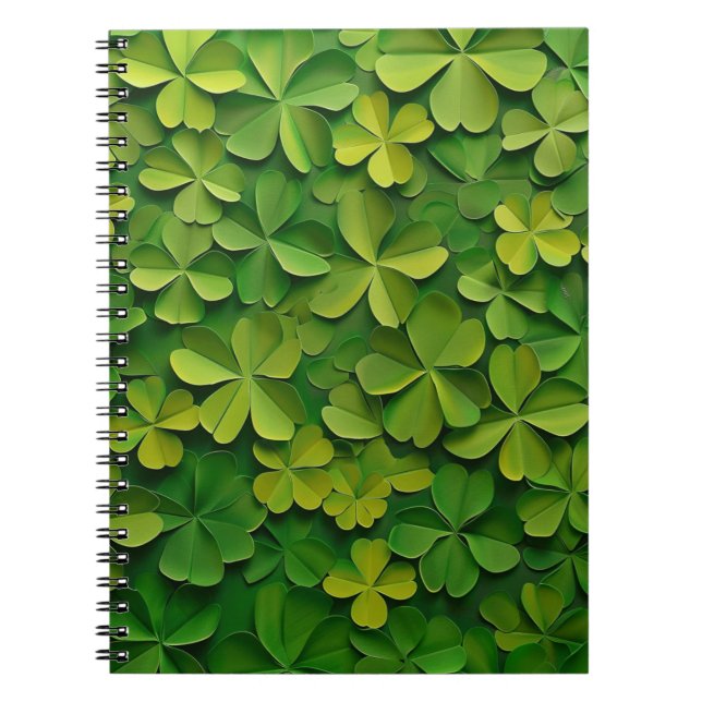 GRÜNE IRISH CELTIC CLOVER KLEEBLATTS NOTIZBLOCK (Vorderseite)