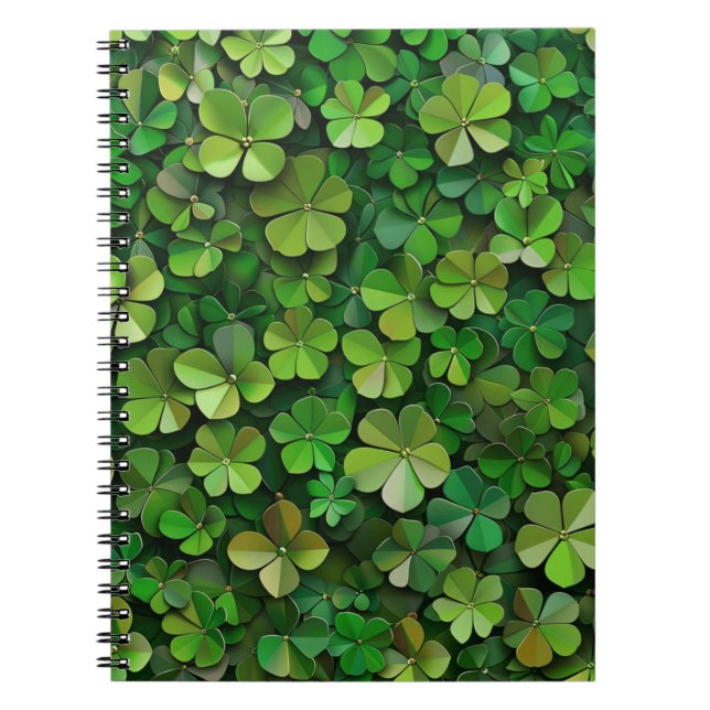 GRÜNE IRISH CELTIC CLOVER KLEEBLATTS NOTIZBLOCK (Vorderseite)