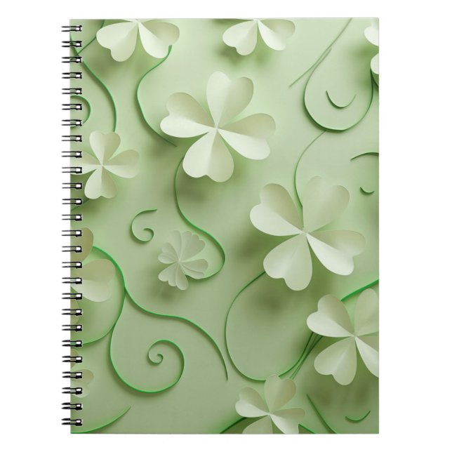 GRÜNE IRISH CELTIC CLOVER KLEEBLATTS NOTIZBLOCK (Vorderseite)