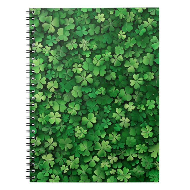 GRÜNE IRISH CELTIC CLOVER KLEEBLATTS NOTIZBLOCK (Vorderseite)
