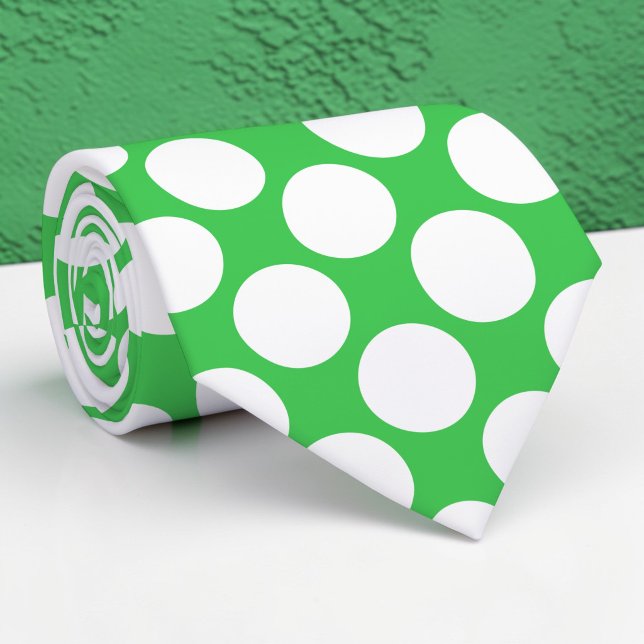 Grüne Jumbo-Polka-Punkte-Maßanfertigung Krawatte (Von Creator hochgeladen)