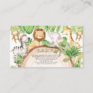 Grüne Jungle Animals Kinderduschbücher für Kinder Begleitkarte