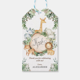 Grüne Jungle Safari Tiere Wild One Birthday Geschenkanhänger