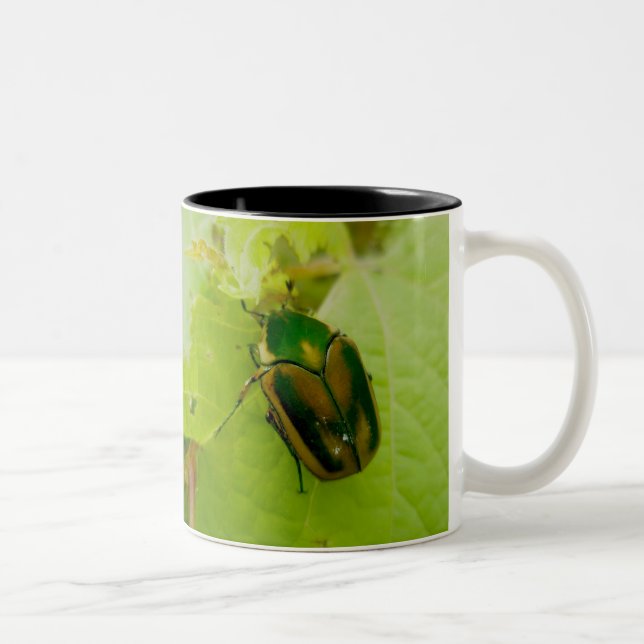 Grüne Juni-Käfer-Tasse Zweifarbige Tasse (Rechts)