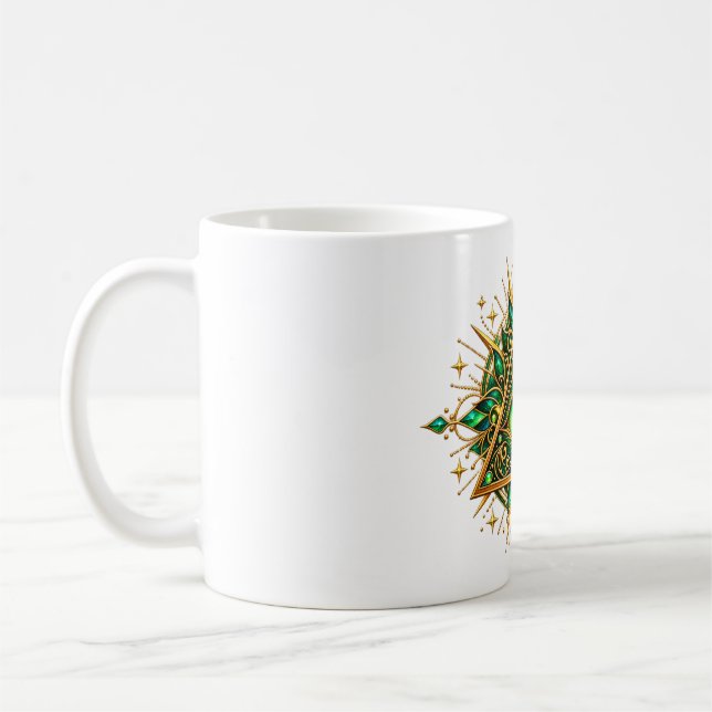 Grüne Kaffeetasse mit Messing-Auge (Links)