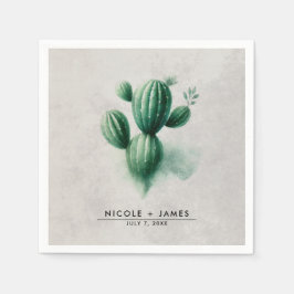 Grüne Kakteen Südwest Hochzeit Serviette
