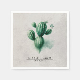 Grüne Kakteen Südwest Hochzeit Serviette