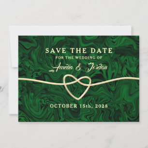 Grüne Kalligrafie Hochzeit Termin merken Save The Date