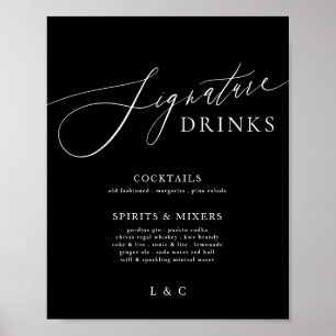 Grüne Kalligraphie Hochzeitstichtrinks Poster