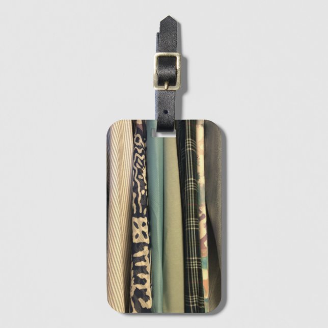 Grüne karierte Drucke Gepäckanhänger (Vorderseite Vertikal)