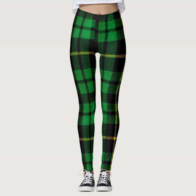 Grüne Karierte Leggings (Vorderseite)