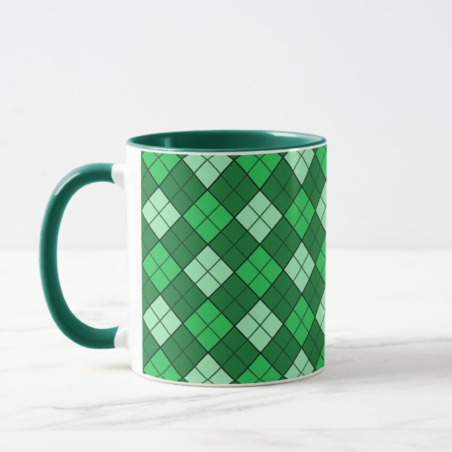 Grüne Karierte Tasse (Links)