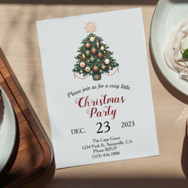 Grüne Karierte Weihnachts-Einladung Hygge Skandina Einladung (Von Creator hochgeladen)