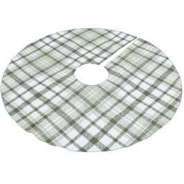 Grüne Karierte Weihnachtsbaumdecke. Polyester Weihnachtsbaumdecke