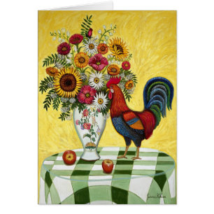 Grüne Karo-Hahn-Karte