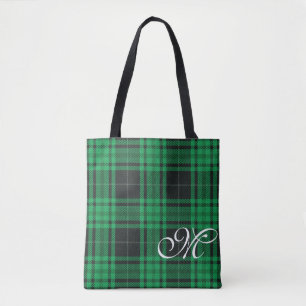 Grüne Karo-Monogramm-Tasche
