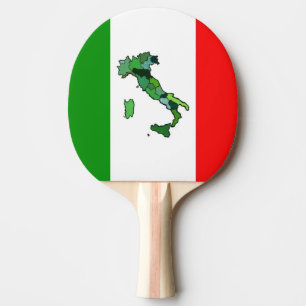 Grüne Karte von Italien und von italienischen Tischtennis Schläger