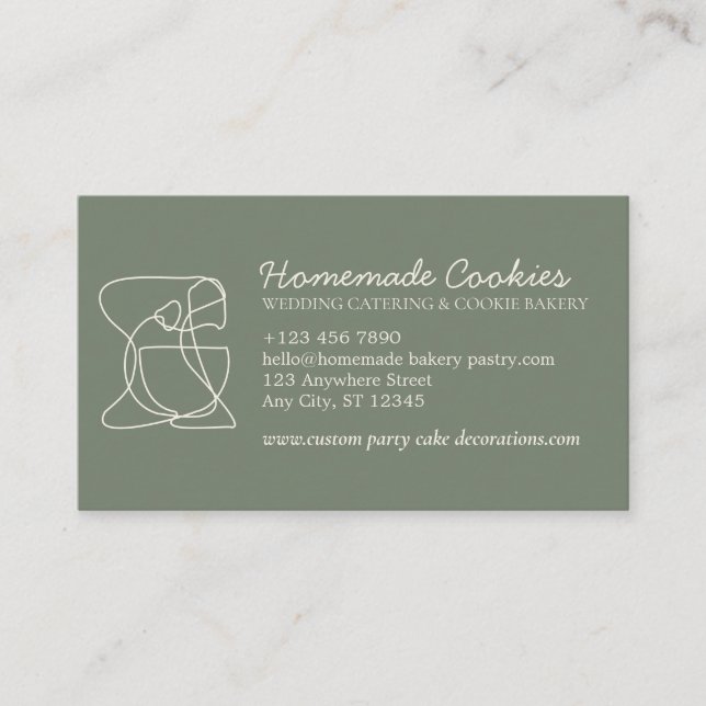 Grüne Käsecreme auf einer Seite Koch Visitenkarte (Vorderseite)