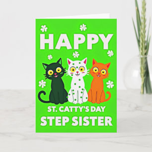 Grüne Katze Polka-Punkte-Karte Karte
