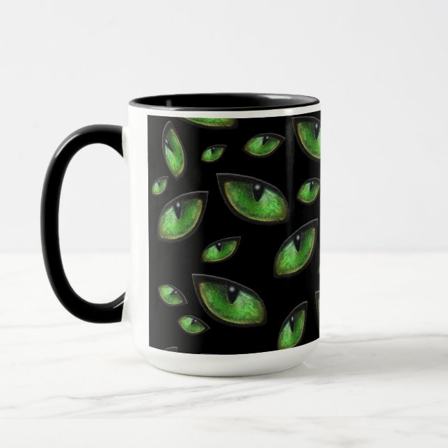 Grüne Katzen Augen, Kaffee-Tasse Tasse (Links)