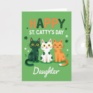 Grüne Katzen Muster Tochter Karte