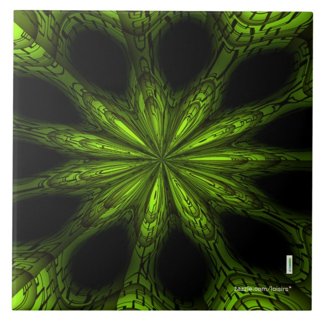 Grüne Keramik Fliese (Vorderseite)