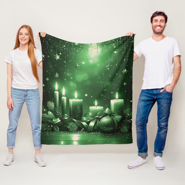 Grüne Kerzen Fleece-Decke Fleecedecke (Beispiel)