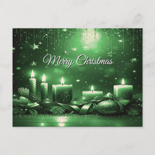 Grüne Kerzen Weihnachtsfeiertag Postkarte