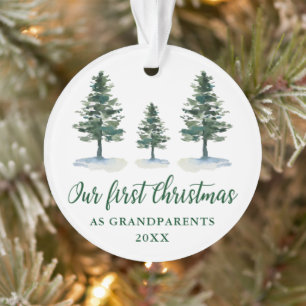 Grüne Kiefern Erste Weihnachten Großeltern Ornament