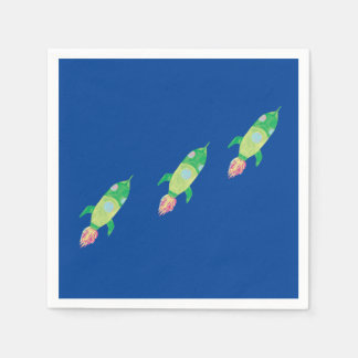 Grüne Kinderraketen Serviette