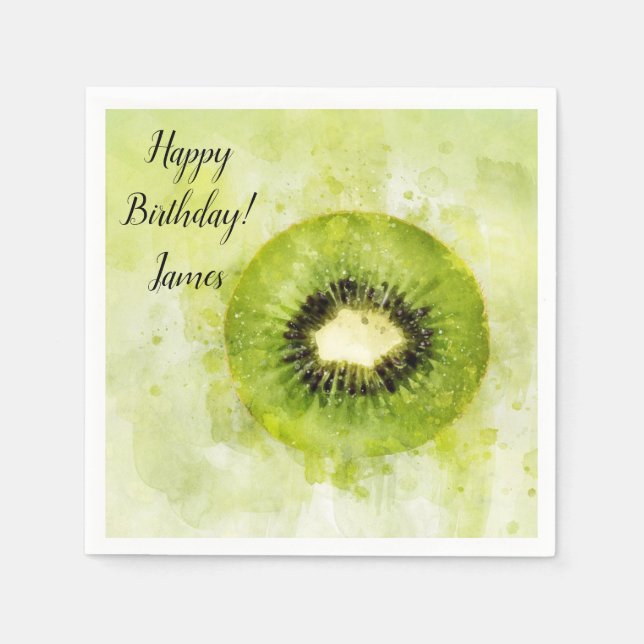 Grüne Kiwi-Papier-Serviette Serviette (Vorderseite)