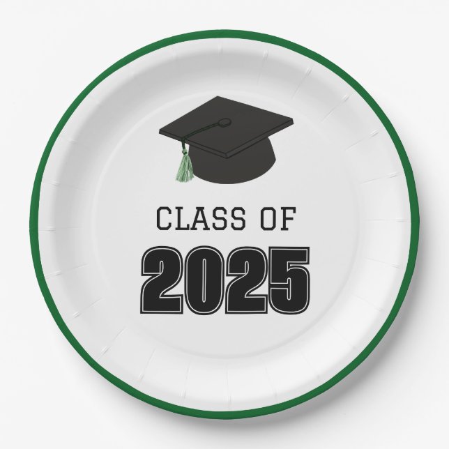 Grüne Klasse 2025 Pappteller (Vorderseite)