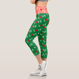 Grüne klassische Liebe Herzstück Elegante Wälder G Capri Leggings