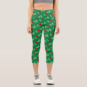 Grüne klassische Liebe Herzstück Elegante Wälder G Capri Leggings